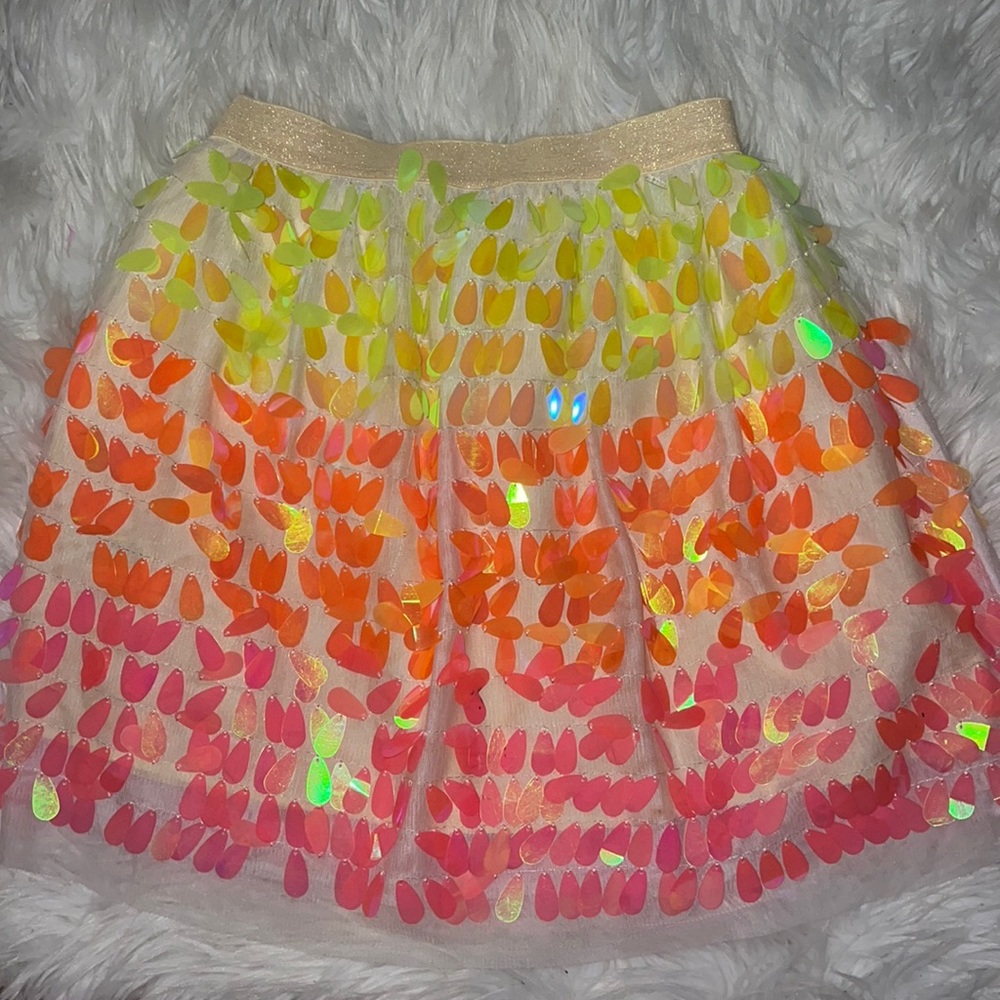 Cat & Jack Girls Neon Sequin Skirt